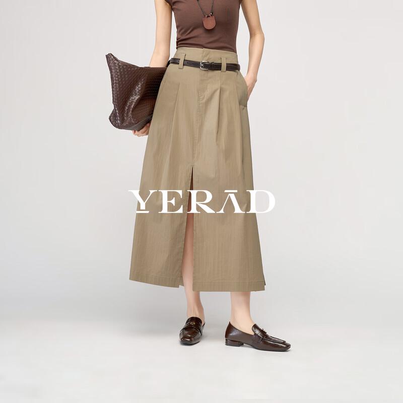 YERAD Women's French Style Commuter A-Line Slit Skirt