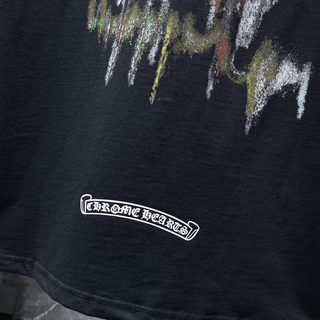 8936 CHROME HEARTS 2026 Summer New High Quality Cotton Round Neck Loose Large Size Men's and Women's T-shirt Couple T-shirt