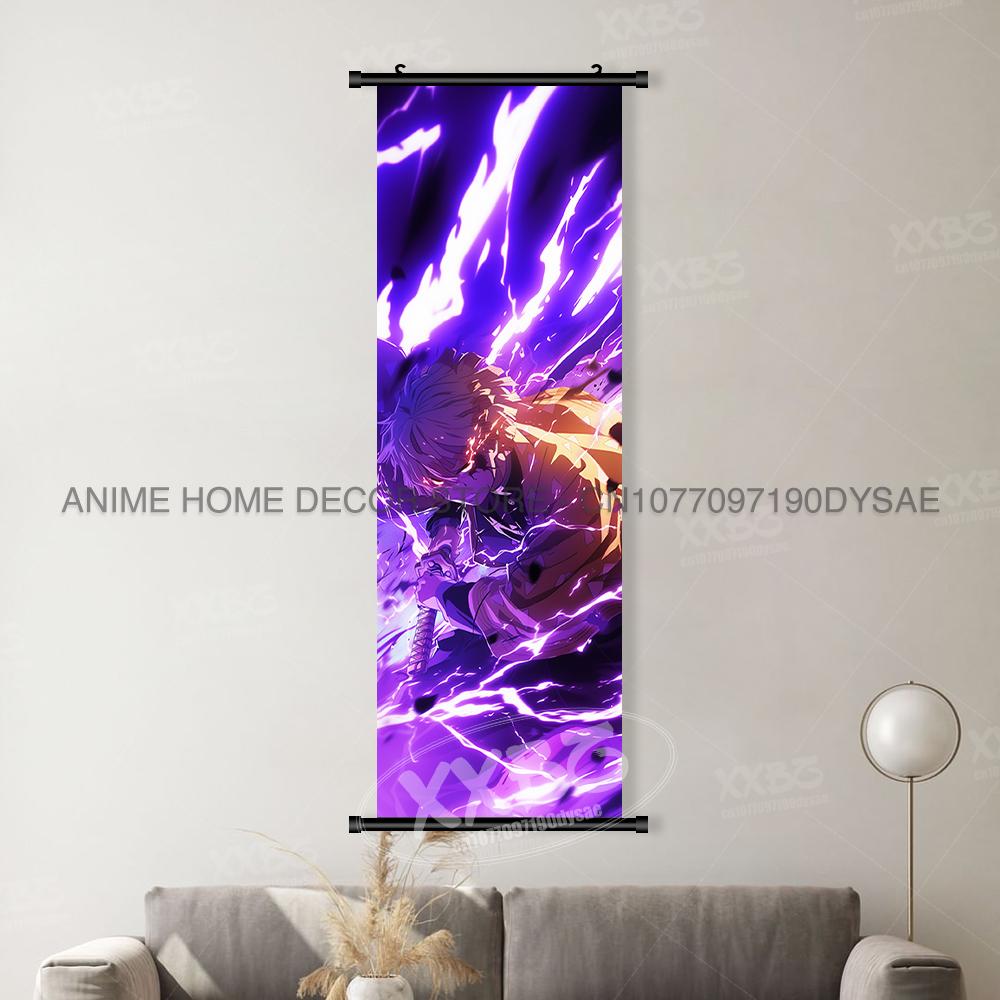 Anime demonenmoordenaar: Kimetsu No Yaiba Woondecoratie Muurkunst Hangend Schilderen Canvasprint Posters Kamado Tanjirou Poster (as the picture,25x75cm(10x30inch))