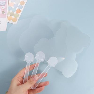 Lustige DIY Transparente Handfächer Handarbeiten Tragbarer DIY Blankofächer Niedlicher Graffiti-Fächer Studenten