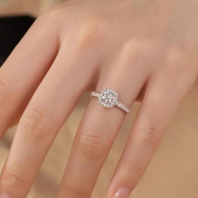 Classic Imitation Moissanite Ring for Women Round Square Bag 1 Carat Zircon Opening Adjustable