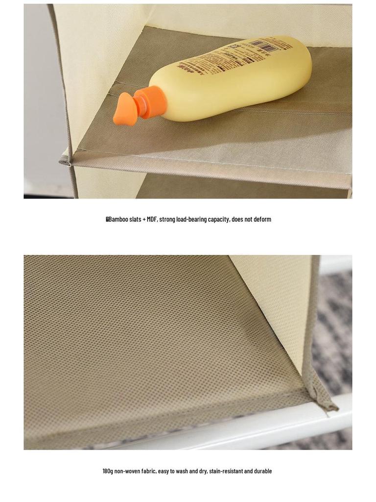Multi-layer Washable Hanging Wardrobe Organizer with Metal Hooks and Bamboo Strips