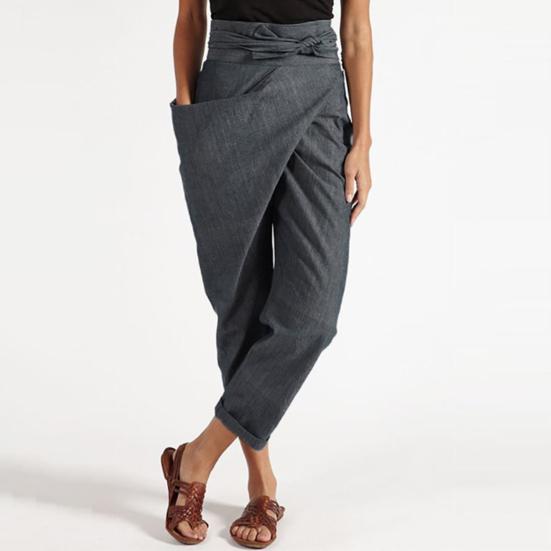 Damenhosen Unregelmäßige Taschen Streetwear Einfarbig Hohe Taille Cropped Hosen für Dates