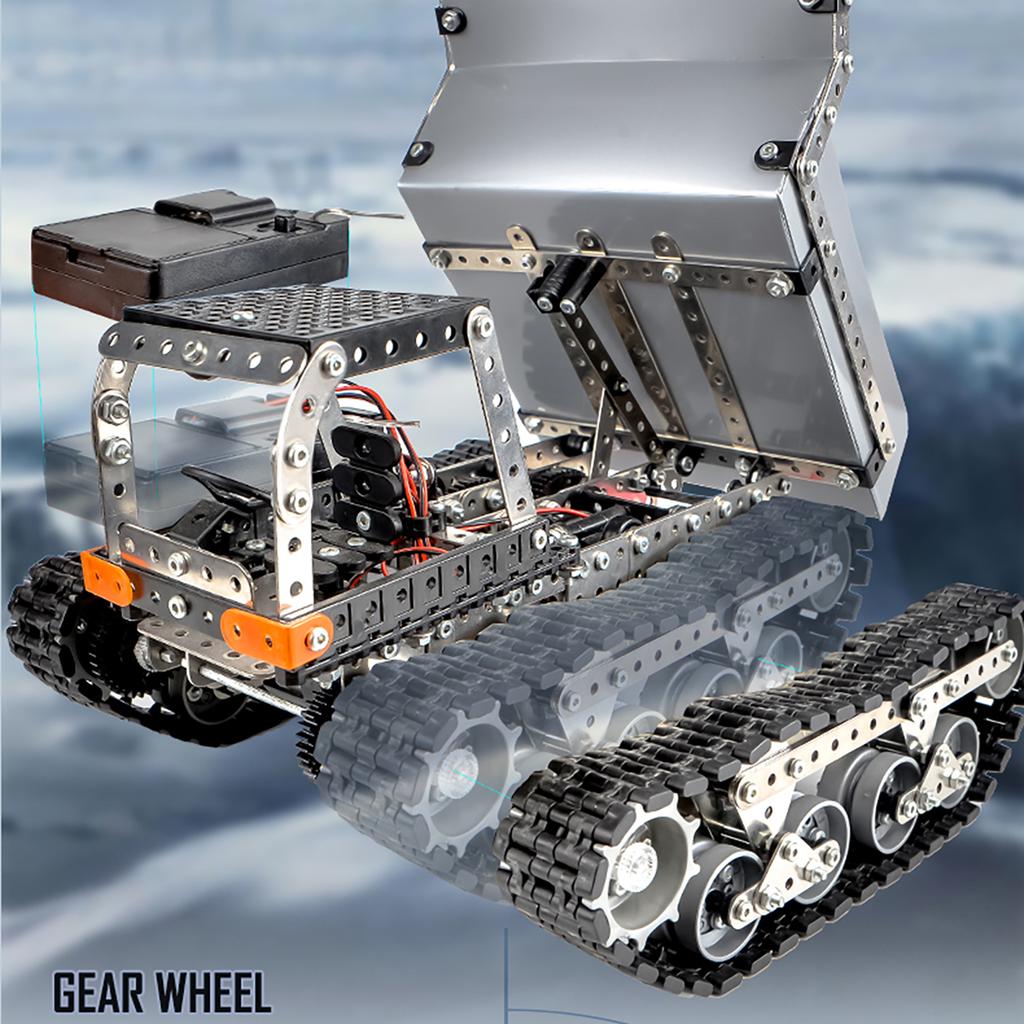 Alloy building blocks construction engineering set metal forklift bulldozer robot RC car RC toy boy child