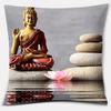 45X45Cm Buddha Zen Stone Buddhist Flower Pillow Case Home Office Decoration Throw Pillow Case Bedroom Sofa Cushion Cover