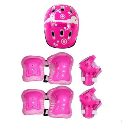 Protective Safety Skating Bike with Anti-collision PC Shell Helmet Wrist Knee Elbow Pads 7 Pcs