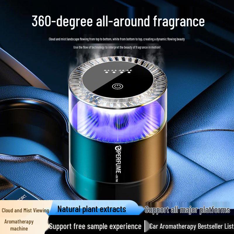 Panoramic Car Aromatherapy Diffuser: Smart Atomizing Fragrance Spray Machine Gardenia Summer