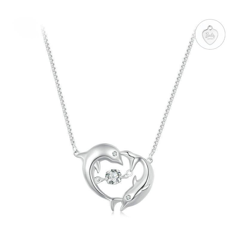 Barbie necklace [Original design] Cute dolphin, elegant and high-end original debut, ins style love confession exquisite gift box, S925 ZJYXL-YS-109