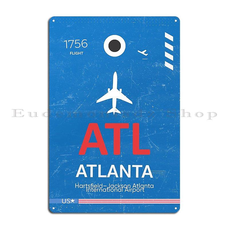 

Atl Hartsfield Jackson Atlanta International Airport Metal Sign Bar Wall Mural Club Create Printing Tin Sign Poster 20x30cm