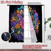 2D FLAT PRINTING 2pcs Curtains (Without Rod) Floral Mandala Design (4) New Year Holiday Curtains Versatile Durable Polyester