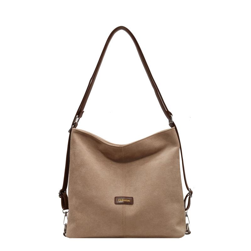 Fashion retro large-capacity bag women's autumn and winter new double shoulder shoulder bag casual commuter multi-functional bag