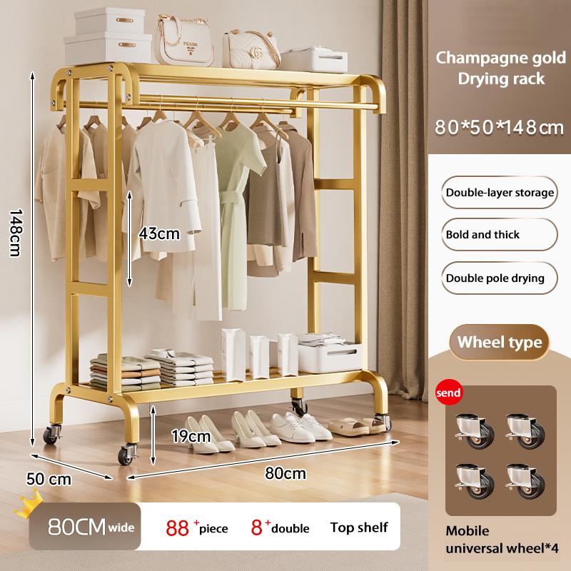 Clothes Rack Household Indoor Bedroom Balcony Drying Hanger Floor-To-Ceiling Coat Rack Thickening Simple Drying Rack