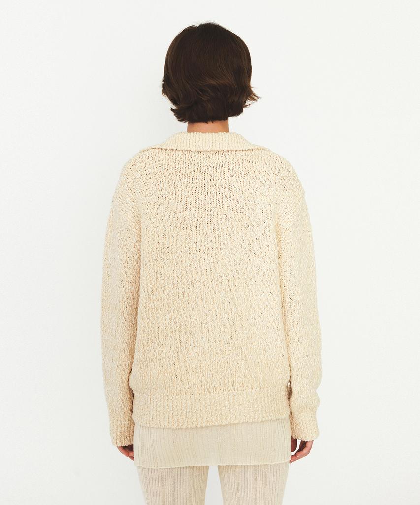 Daiaegeuneol Open Collar Overfit Knit (Ivory)