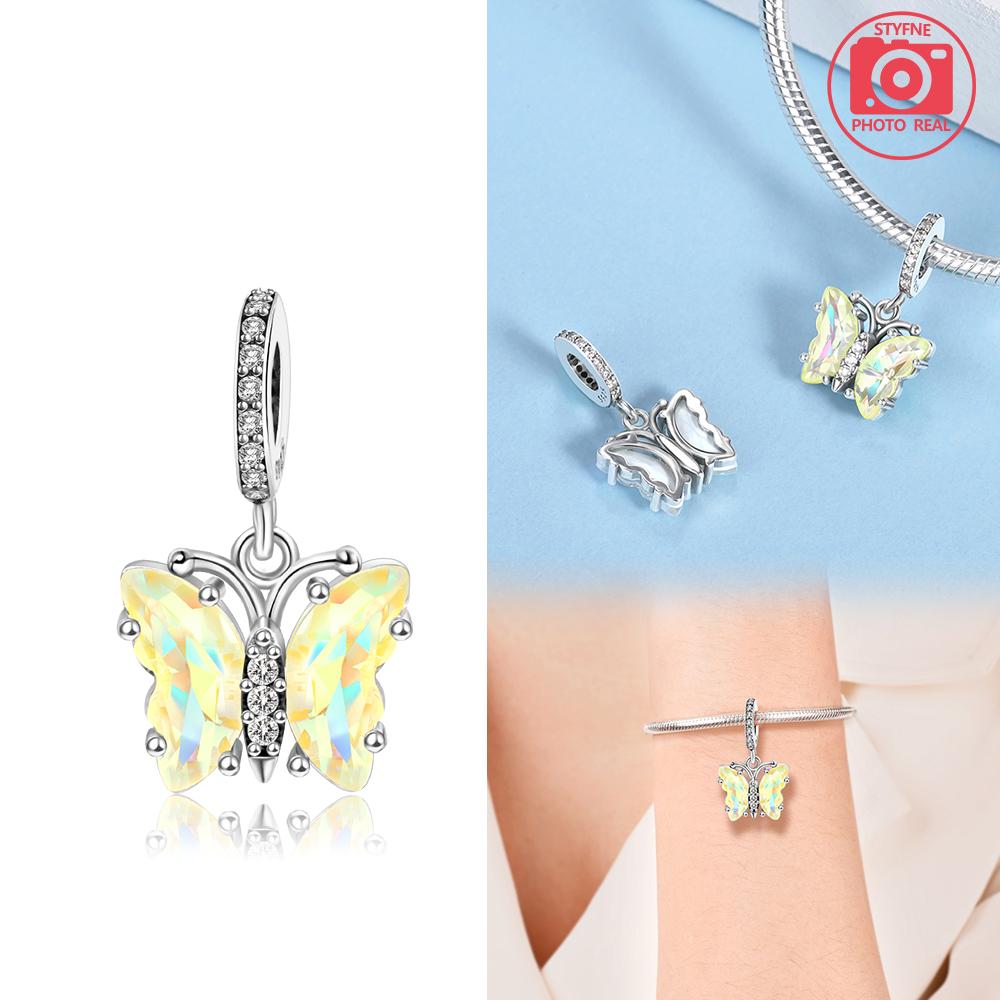 Murano Glass Butterfly Pendant Copper Colors For Charms Copper Colors Original Bracelet For Jewelry Making