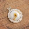 Natural Shiva Eye Gemstone 925 Sterling Silver Jewelry Designer Pendant 1.24" AJP-2027