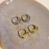 Geometric Oval Plain Ring Metal Ear Buckle Women's Fashion Temperament High-end Earrings Cold Wind Commuting Versatile Ear Jewelry