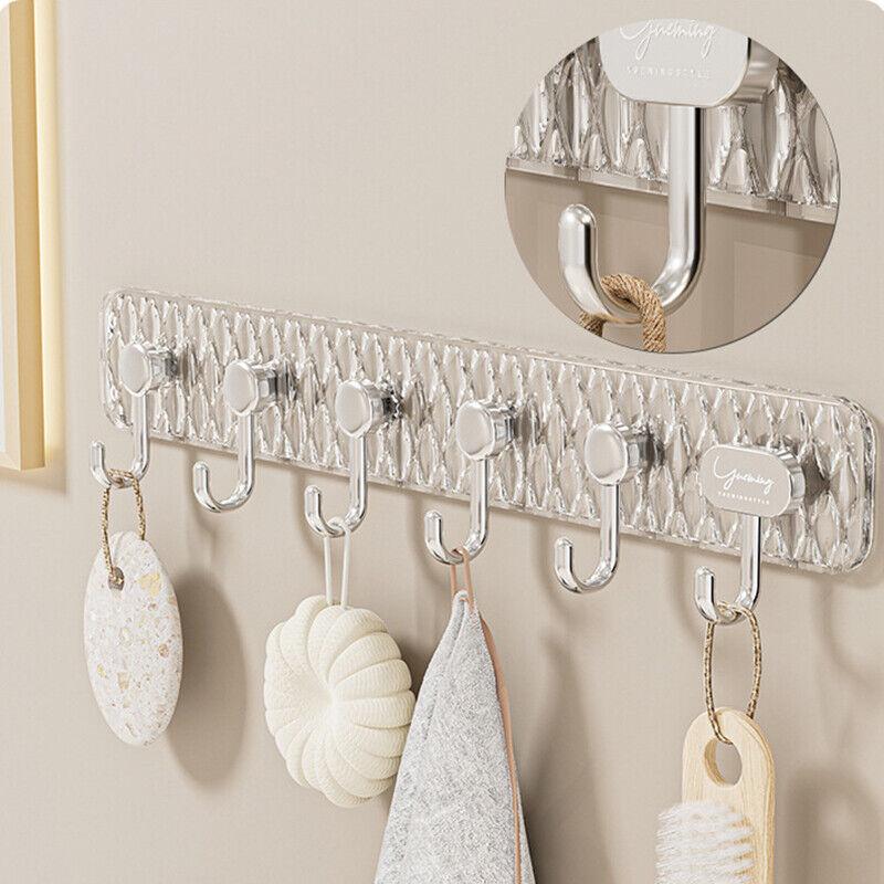 6 Hooks Coat Rack Wall Mounted Hook for Kitchen Bathroom Clothes Hanger
