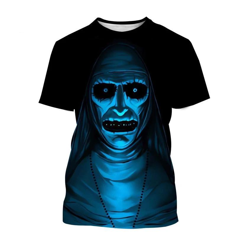 Halloween Fashion Ghost Valak Horror Movie Nun 3D Printed T-shirt Men's and Women's Holiday Tops Casual Tops for Children