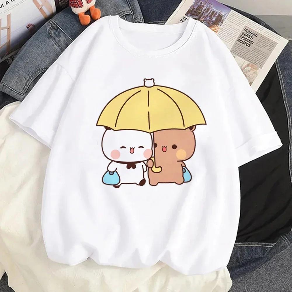 Cute Bear LOVE T Shirt Women Bubu Dudu Couple Tops Tee Summer Short Sleeve Tshirts FeUnisex Korean Casual Girl Tshirt Camisetas