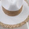 Summer Women's Sun Hat Men Wide Side Jazz Cap Tassel Fashion Floppy Foldable Ladies Straw Beach Hat Seaside Holiday