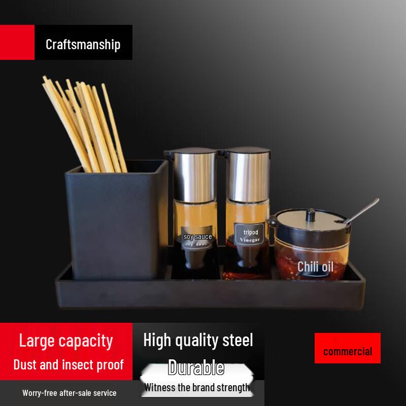 

Modern 3-Tier Tabletop Condiment & Chopstick Organizer Set