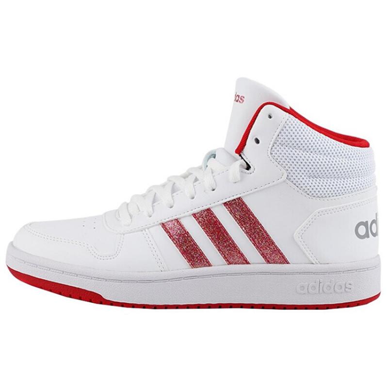 Adidas Hoops 2.0 Mid 'White Red' Women's Sneakers FW5695