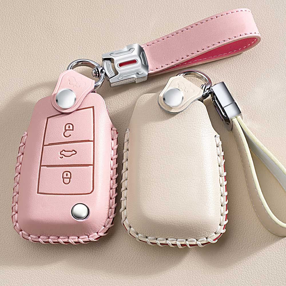 Volkswagen Exclusive Smart Key Case, Key Cover, Key Holder, For Remote Control, Stain, Scratch-Resistant,