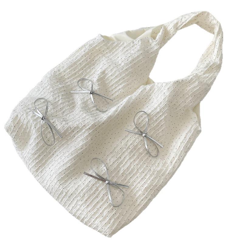 1 High-value Polka Dot Bow Gentle Shoulder Armpit Bag Lazy Wind Handbag Large-capacity Vest Bag