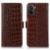 For OnePlus Nord CE 5G/Ace 5 Racing 5G Case RFID Blocking Wallet Crocodile Texture Genuine Cow Leather Phone Cover