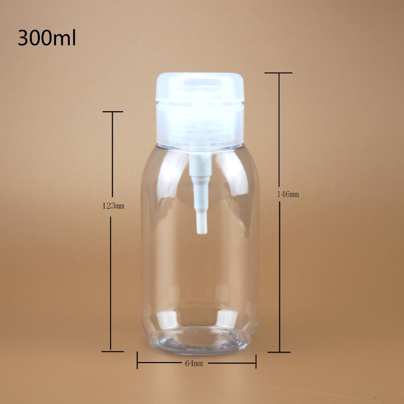 200/300/500Ml Refillable Bottle Push-Type Bottling Push Down Empty Pump Dispenser Bottle For Nail Polish Makeup Remover Bottle