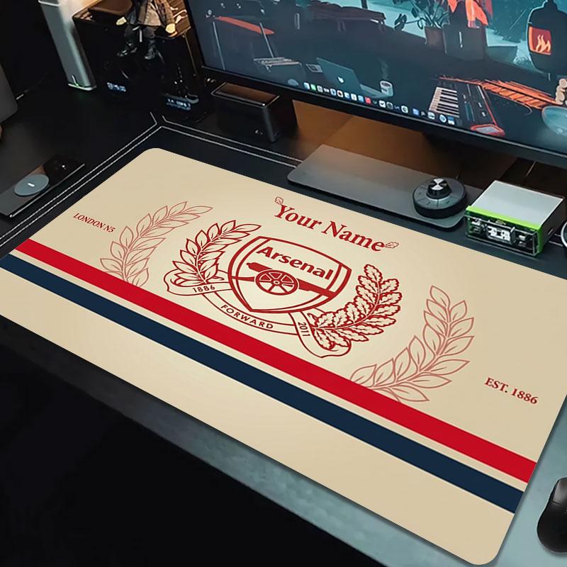 Arsenal F Anpassat Namn Stor Storlek Musmatta Stor Spelbord Kudde Halkfri Bärbar Dator Surfplatta Stor Musmatta XXL Mat Mini PC Spelmatta Med Låst Kant