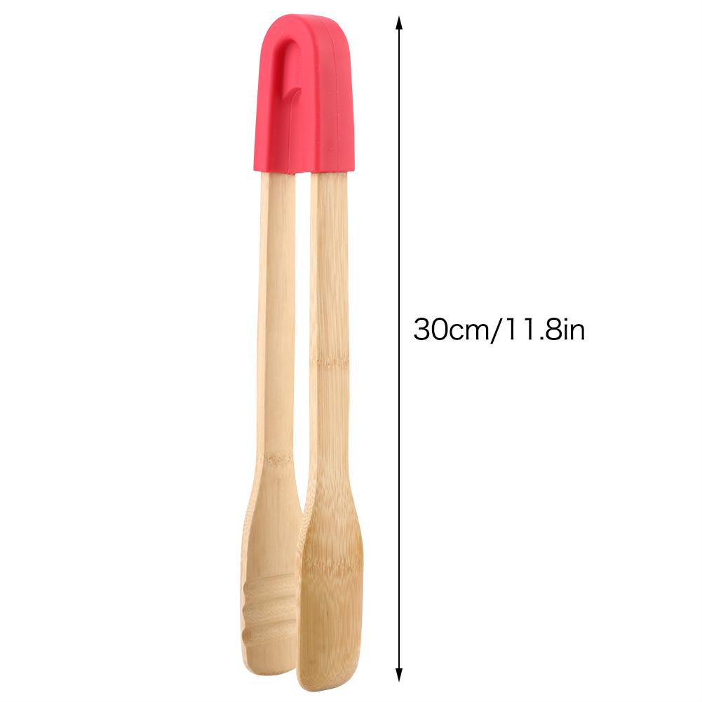 Wooden BBQ Clip Buffet Food Tongs Bread Steak Kitchen Clamp Serving Tool