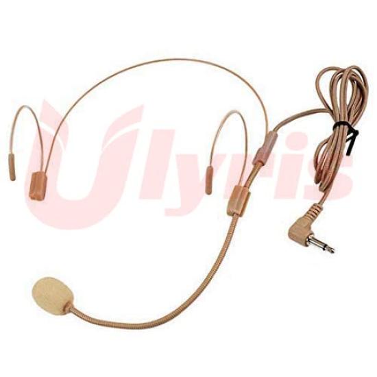 Ulyris 360-Degree Telescopic and Foldable Wired Headset Microphone for Loudspeakers [Beige] 3.5mm Jack Microphone Headset Headphone Microphone