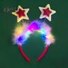 Women Girl Hair Hoop LED Christmas Reindeer Santa Claus Decor Headband Cartoon Style Cosplay Headband Photography Props