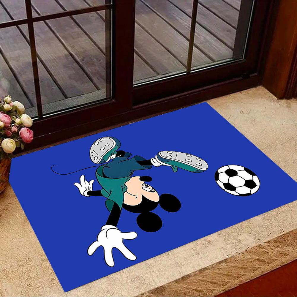 Mickey Mouse Castle Fantasy Disney Cartoon Theme Anti-Slip Rug - Polyester, Home Decor, Suitable for Bedrooms, Living Rooms, Doorways, and Studios
