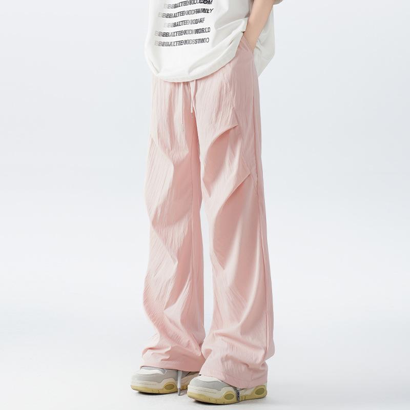 

Summer Thin Loose Straight Wide-leg Casual Pants American Pleated Ice Silk Quick-drying Paratrooper Pants 5XL
