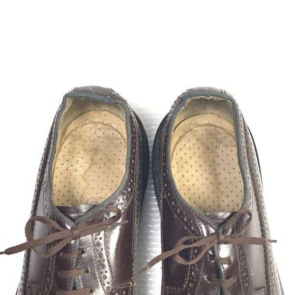 80er 90er Vintage Goodyear Rahmensohle Größe 10.5D 28.0 28.5cm Long Wingtip Amerikanischer Brogue Braun(GEBRAUCHT)