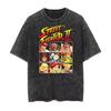 New Vintage Washed TShirt Street Fighter Classic Game Printed Harajuku Hip Hop Short Sleeved Unisex Women Tees Tops Summer