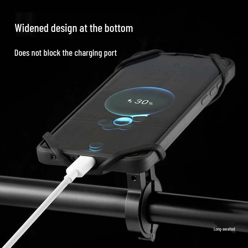 Silicone Shockproof Bike Phone Holder for Handlebars - Quick Release Mount for Mountain and Road Navigation