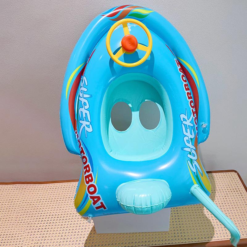 

Summer Inflatable Water Seat Ring for Children Baby Motorboat Steering Wheel Seat Ring Swimming Ring 1-4 Years Old синий