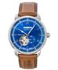 Mediterranee Leather Strap Open Heart Blue Dial Automatic 96663 Men's Watch