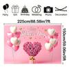 Happy Mother's Day Backdrop for Photography Love Heart Pink Balloons Floral Flower Mother's Party Decor Background Photo Studio