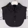 Ins Fake Collar Plaid Shirt Detachable Collars Solid Shirt Womens Dickie Collar White Girls Top Clothes Dickey Collar For Women