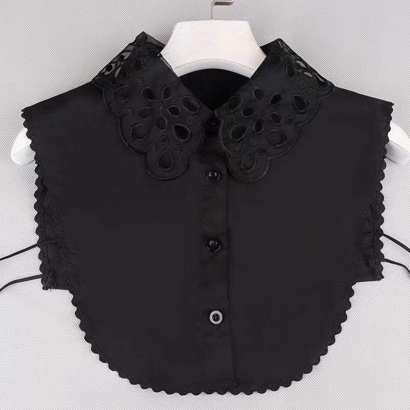 Ins Fake Collar Plaid Shirt Detachable Collars Solid Shirt Womens Dickie Collar White Girls Top Clothes Dickey Collar For Women