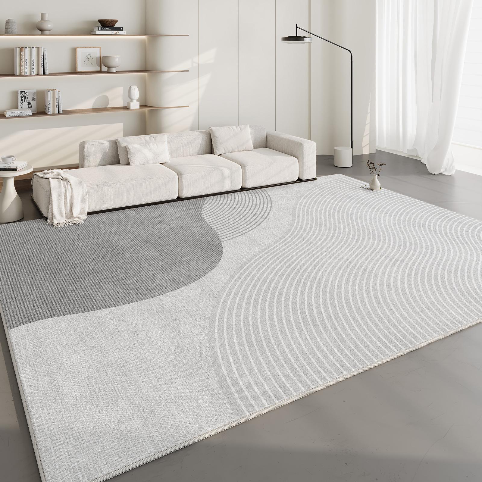 

Modern Style Living Room Decoration Line Carpet Soft Rugs for Bedroom Stripe Design Non-slip Rug Home Cream Style Floor Mat 60x90cm