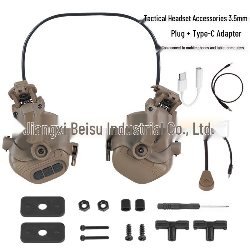 Tactical Fast Helmet Headset with Curved Bracket for Outdoor Sports Communication