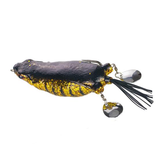 9cm/25g Silicone Huge Frog Bait Colorful Slice Double Sequin Soft Artificial Frog Bait