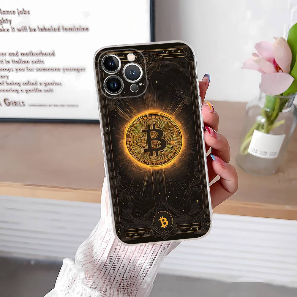 

B-Bitcoin Phone Case For IPhone 17 16 15 14 13 11 12 Pro Max 16 Plus Transparent iPhone 17 Pro