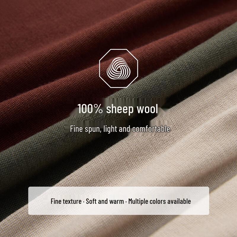 Lang Deng Men's Pure Wool Round Neck Knit Sweater