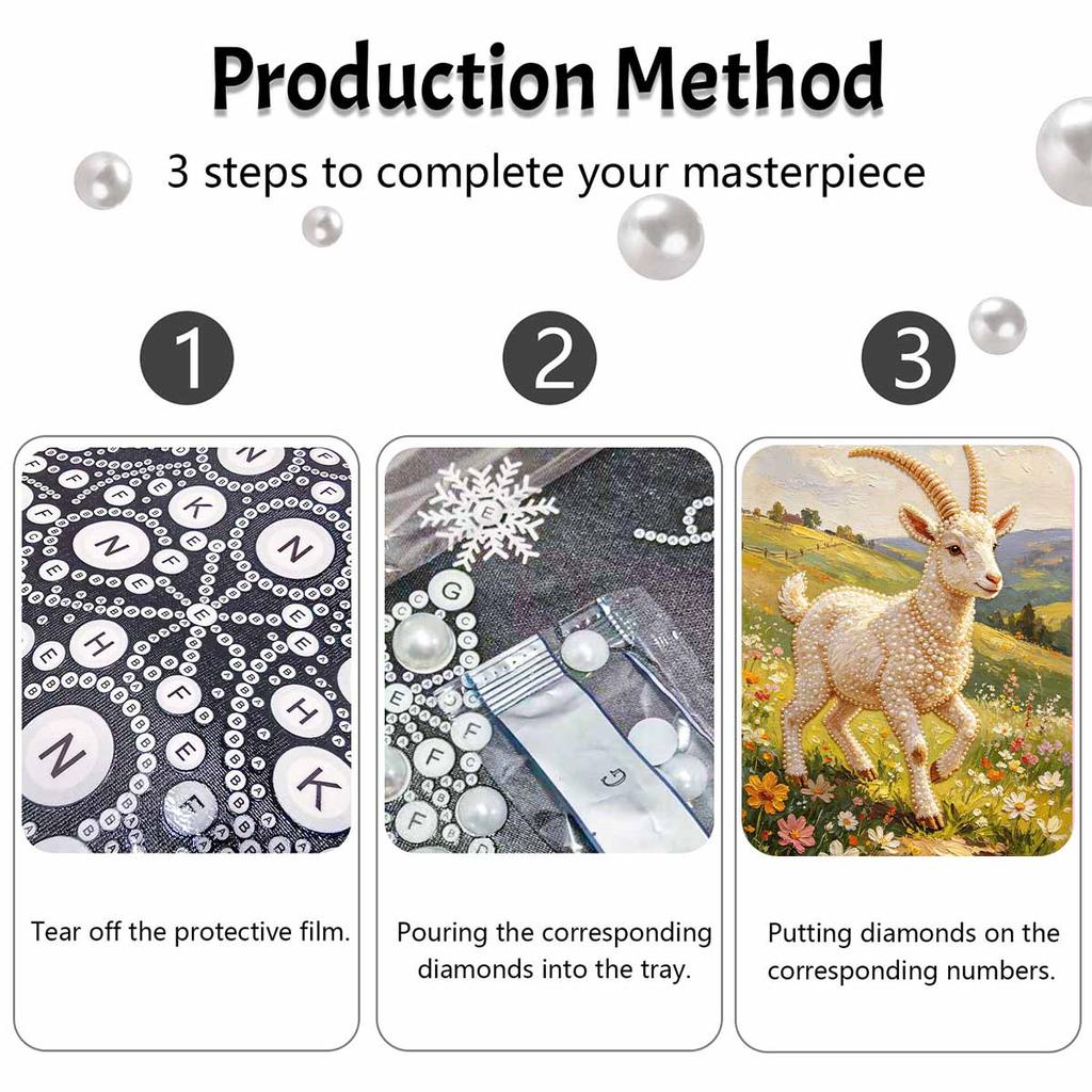Pearl Goat Painting Kit Painting Art Handmade Diy Home Decoration Painting